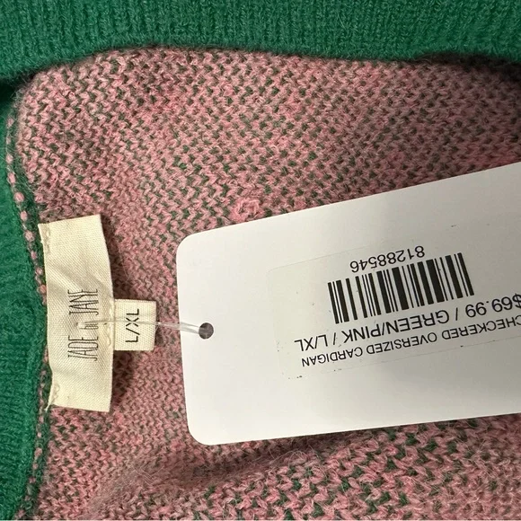 Pink and Green Checkered Cardigan - Picture 5 of 5